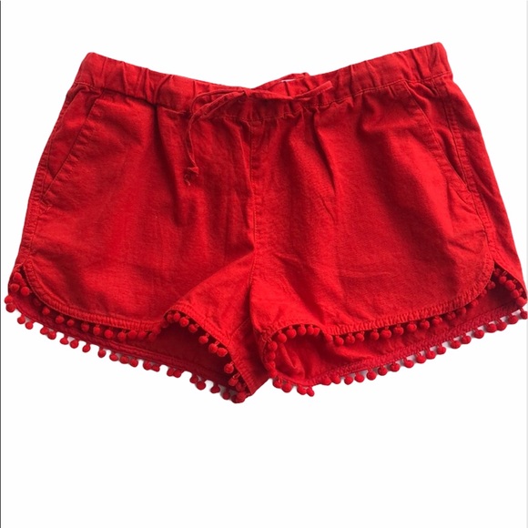 J. Crew Pants - J. Crew red Pom-Pom shorts